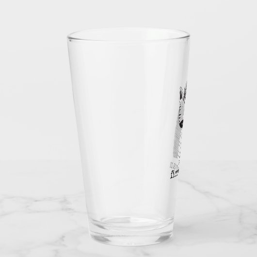 Cute Giraffe Simple Line Illustration Custom Name Glas (Rechts)