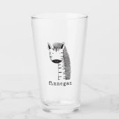 Cute Giraffe Simple Line Illustration Custom Name Glas (Voorkant)