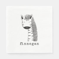 Cute Giraffe Simple Line Illustration Custom Name