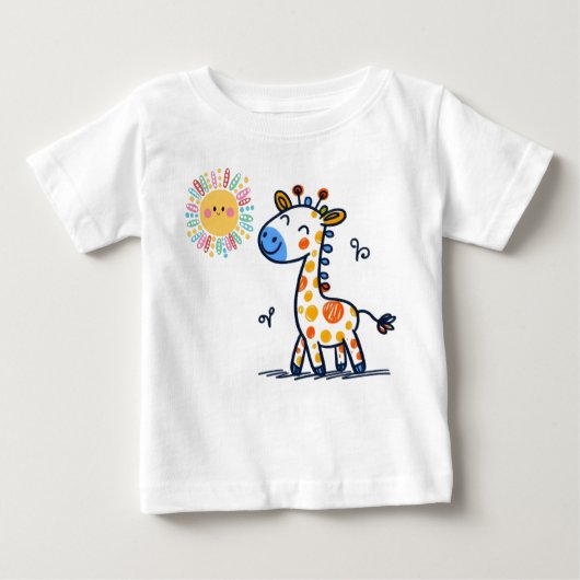 Cute Giraffe & Sunshine – Kids T-Shirt (Devant)