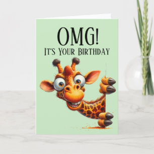 Cute Giraffe Thème Carte d'Anniversaire