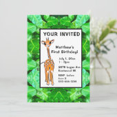 Cute Giraffe tropical vertrekt safari vrienden Kaart (Staand voorkant)