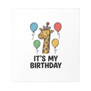 Cute Giraffe Verjaardagsshirt Vintage Feest Design Notitieblok