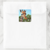 Cute Giraffe Vierkante Sticker (Tas)