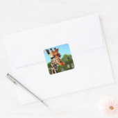 Cute Giraffe Vierkante Sticker (Envelop)