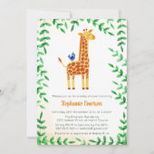 Cute Giraffe Waterverf Baby douwer-uitnodigingen Kaart (Voorkant)