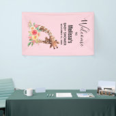 Cute Giraffe Waterverf Mam & Babe Baby shower Spandoek (Beurs)
