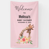 Cute Giraffe Waterverf Mam & Babe Baby shower Spandoek (Verticaal)