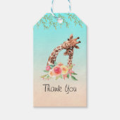 Cute Giraffe Waterverf Mam & Baby Hartelijk dank Cadeaulabel (Voorkant)