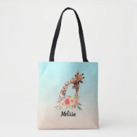Cute Giraffe Waterverf Mam en Baby