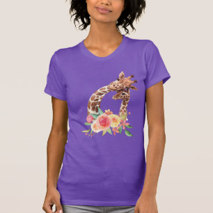 Cute Giraffe Waterverf Mam en Baby T-shirt