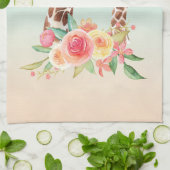 Cute Giraffe Waterverf Mam en Baby Theedoek (Gevouwen)