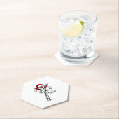 Cute Giraffe With Santa Hat Merry Xmas Giraffe Lov Kartonnen Onderzetters (Insitu)