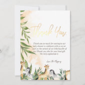 Cute Giraffe, Zebra bladeren Bedankkaart (Voorkant)