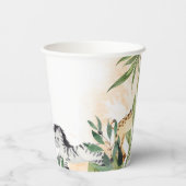 Cute Giraffe, Zebra Leaves Baby shower Papieren Bekers (Achterkant)