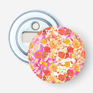 Cute girale bloemen patroon button flesopener