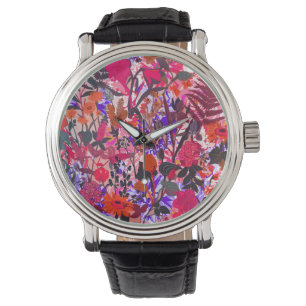 Cute girale bloemen patroon horloge