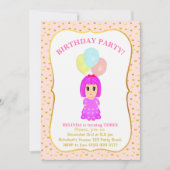 Cute Girl 3e anniversaire Invitation (Devant)