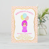 Cute Girl 3e anniversaire Invitation (Debout devant)