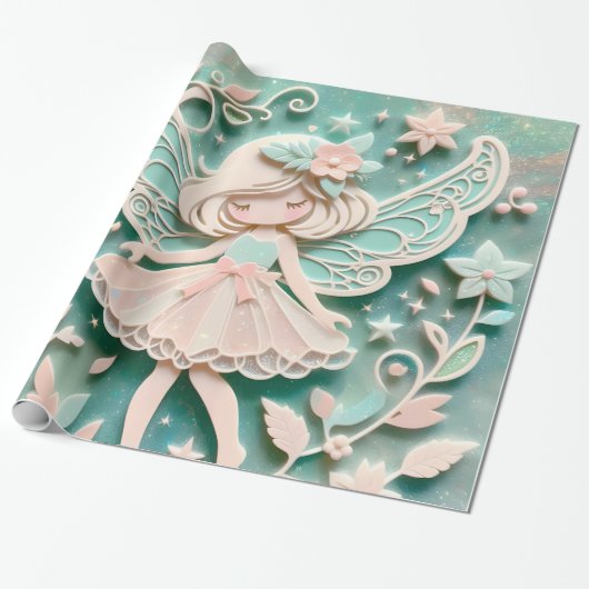 Cute Girl Cadeaupapier (Uitgerold)