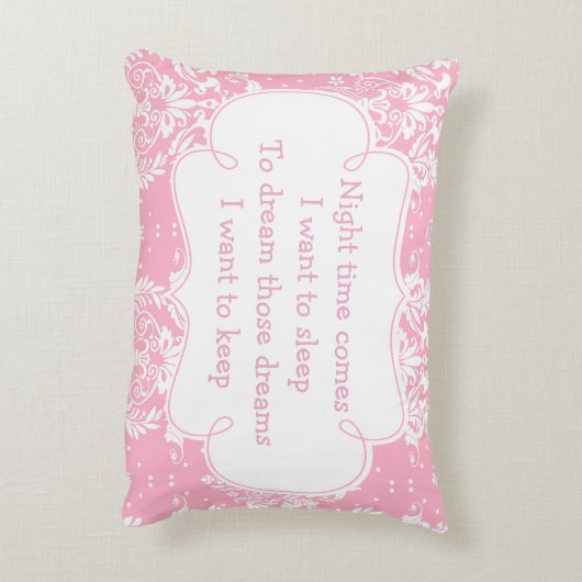 Cute Girl Child Praying and Poem Accent Kussen (Achterkant (Verticaal))