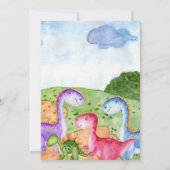 Cute Girl Dinosaur 2nd Birthday Invitation (Dos)