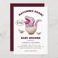 Cute Girl Dinosaur Baby shower Hatching Snel