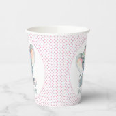 Cute Girl Elephant Baby shower Cups Papieren Bekers (Links)