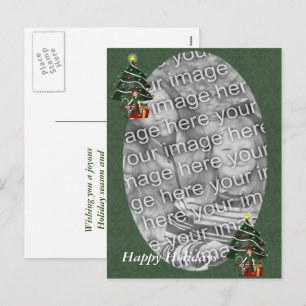 Cute Girl Elf Kerstfeestdag Foto Briefkaart