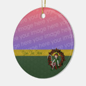 Cute Girl Elf Wreath Holiday Foto Ornament (Links)