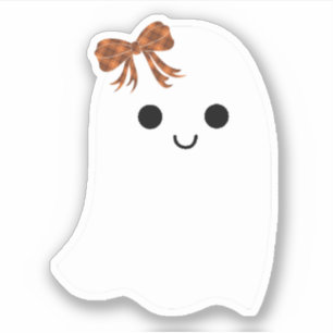 Cute Girl Ghost met Pset Bow Halloween Sticker