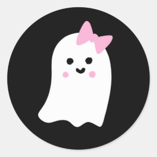 Cute Girl Ghost Ronde Sticker