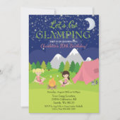 Cute Girl Glamping Anniversaire Fête Invitation (Devant)
