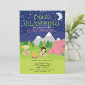 Cute Girl Glamping Anniversaire Fête Invitation (Debout devant)
