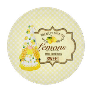 Cute Girl Gnome en Lemons Snijplank