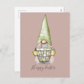 Cute Girl Gnome with Eggs Easter Feestdagenkaart (Voorkant / Achterkant)