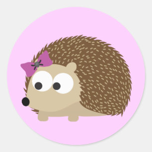 Cute Girl Hedégel Ronde Sticker
