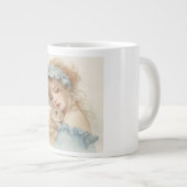 Cute Girl Hugging Bunny Mug Extra Grote Beker (Voorkant rechts)