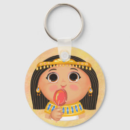 Cute girl in een kostuum van de Egyptische prinses Sleutelhanger