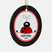 Cute Girl-kerstornament Ladybug Keramisch Ornament (Rechts)