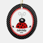 Cute Girl-kerstornament Ladybug Keramisch Ornament (Links)