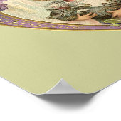 Cute  Girl & Kitten Floral Heart Poster (Hoek)