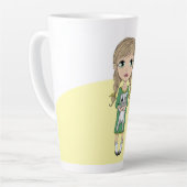 Cute Girl met Cat Personalized Tall Latte Mok (Linkerhoek)