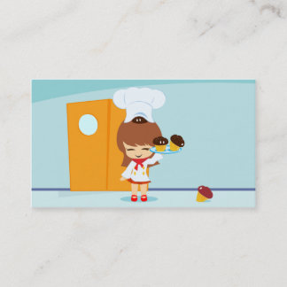Cute Girl met Cupcakes Visitekaartje