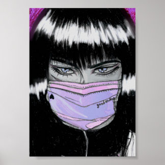 Cute Girl met gezichtsmasker Poster
