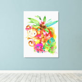 Cute Girl Monkey Climbing Tree Canvas Afdruk (Insitu (Houten vloer))