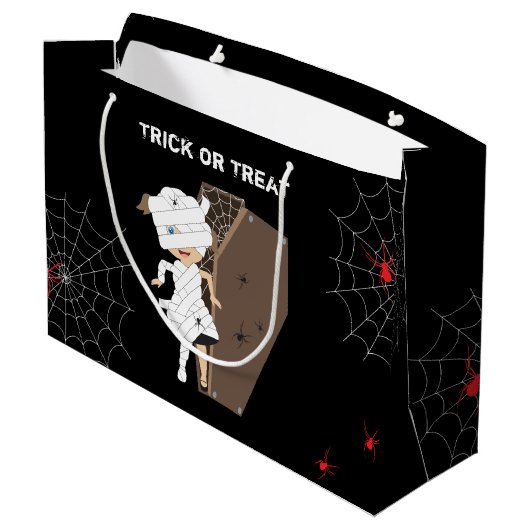 Cute Girl Mummy Coffin Halloween Groot Cadeauzakje (Achterkant Gekanteld)
