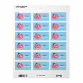 Cute Girl on Doughnut Float Étiquettes de fête d'a (Feuille entière)