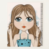 Cute Girl Peace Graphic Illustration Planner (Achterkant)