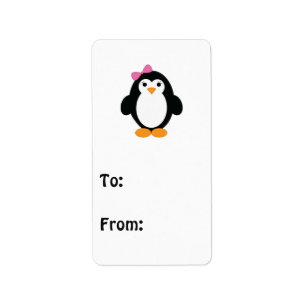 Cute Girl Penguin Etiket